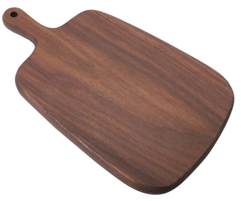 HEALLILY Walnut Wood Food Serving Tray 26x15cm Multifunction Bread and Steak Plate Solid Wood Kitchen Serving Platter for Western Cuisine