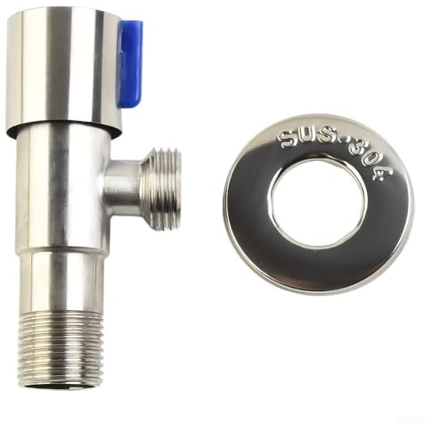 Gdfnmogo Valvola ad angolo in acciaio inossidabile, valvola di arresto dell'acqua a triangolo da 1/2 pollici, per acqua calda e fredda, ispessita, 1 pezzo, antiruggine, per WC, cucina, lavandino