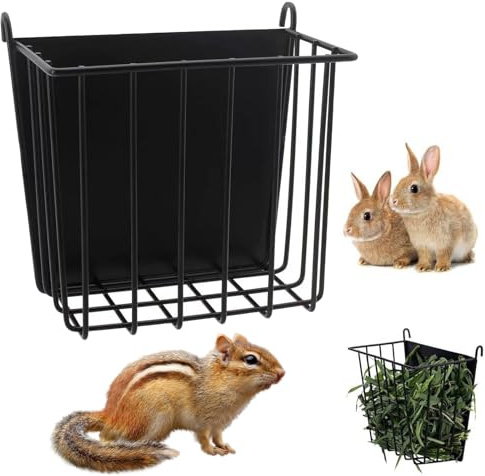 rabbit hay feeder, Metal Guinea Pig Hay Feeder Hanging Hay Rack | Hay Feeder Rabbit Cage Food Supplies Racks for Ferret Guinea Pig Rabbits Chinchilla Bunny Cage Accessories
