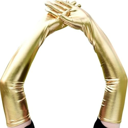 Women's Long Elbow Length Gloves Patent Leather Sexy Elegant Finger Gloves | 50cm/21in, Latex PU Wetlook Shiny Finger Design, for Catwomen Opera Cosplay Parties Clubs Cocktail Outfit, Clothing Accessory