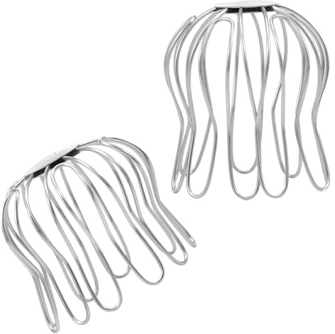 AMONENZ 2 Piezas Protectores de Tubos de Bajada, Rejilla Desague Terraza Rango Regulable 75-85 mm y 90-100 mm, Metal Colador de Canalón de Hojas, para Terrazas, Tejados, Jardines