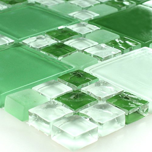 Mosaikfliesen Glas Crystal Grün Mix
