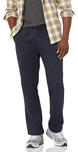 Amazon Essentials Pantalon de Survêtement en Polaire à Bas Ouvert (Existe en Grandes Tailles) Homme, Bleu Marine, M