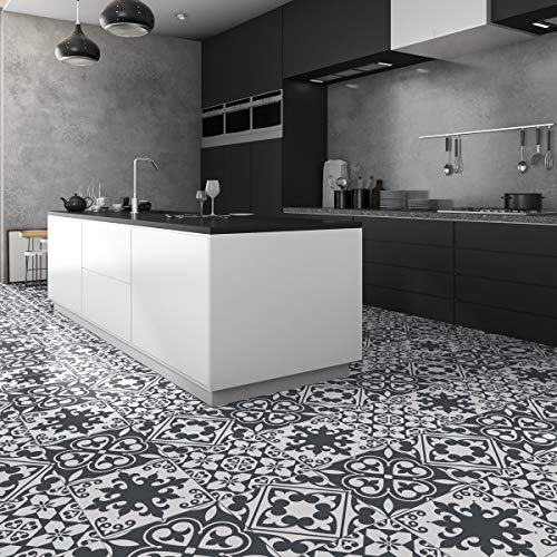 Ambiance Sticker Carrelage Adhésif Sol Antidérapant, Leandro, 40 x 40 cm | Sticker cuisine et carrelage sol intérieur antidérapant, effet authentique, étanche, pose facile sans travaux
