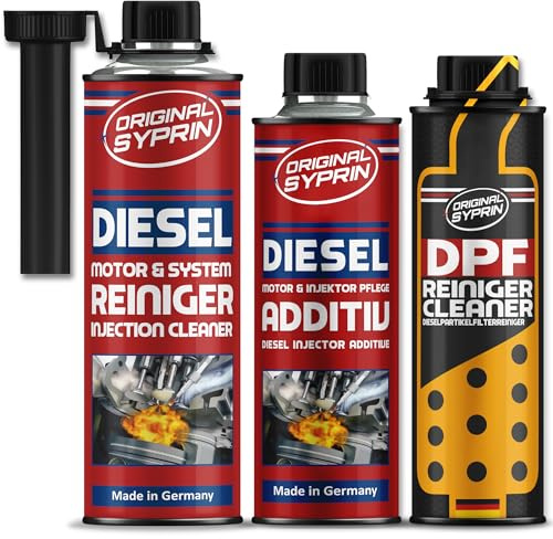 SYPRIN Diesel All-Year Set – rengöringsmedel tillsats och froststopp I rengöring och vård för året runt – bränsletillsats I dieselrengöring I vintertillsats | Rengöring och vård för hela året – bränsleltillsats I dieselrengöring I komplett set