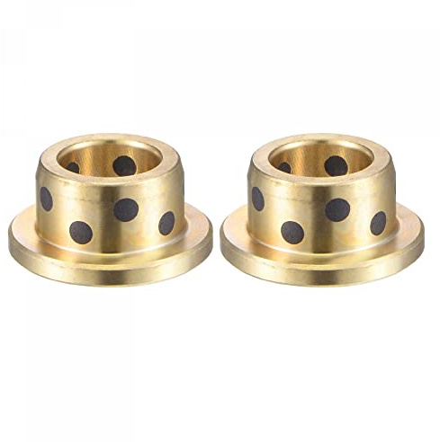 sourcing map Flanged Sleeve Bearings 12mm Bore 18mm OD 12mm Length 25mm Flanged Dia 3mm Flange Thickness Wrapped Oilless Bushings Brass 2pcs