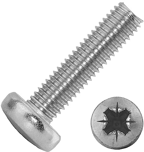 Techtanium Linsenkopfschrauben M2 x 6 mm mit Kreuzschlitz (Z) aus Edelstahl A2 (50 Stück) | Rundkopfschrauben | Linsenschrauben | DIN 7985