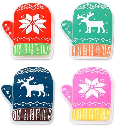 Taschenwärmer 4er Set im Handschudesign | Handwärmer zum Knicken, wiederverwendbare Wärmepads für Kinder und Erwachsene, ideales Wichtelgeschenk und Nikolaus Geschenk