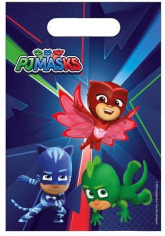 BeenSmile Geschenktüten für Kindergeburtstage, Kindergeburtstag Geschenktütenm, 6 Partytüten für Jungen & Mädchen, für Süßigkeiten, kleine Geschenke und Mitbringsel für Kinderpartys (PJ Masks)