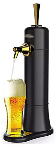 TKITTE Beer Tower Drink Dispenser Portable Draft Beer Tower Stainless Steel Mini Kegerator Tower Beer Dispenser for Home Bar Party Gameday - Birthday Gift for Men Gameday Beer