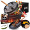GUSSKÖNIG Dutch Oven Set - Eingebrannter Dutch Oven 6 Liter - Feuertopf Gusseisen mit Füßen - Schmortopf Doppelfunktion - inkl. 2in1 Deckelheber, DutchOven Rezeptbuch [für 2-4 personen]