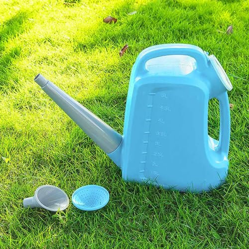 Regadera de Plantas Azul de Gran Capacidad, Pico Largo y Hervidor de Agua de Boca Grande, Suministros de Jardinería de Plástico PP Duraderos (5L)