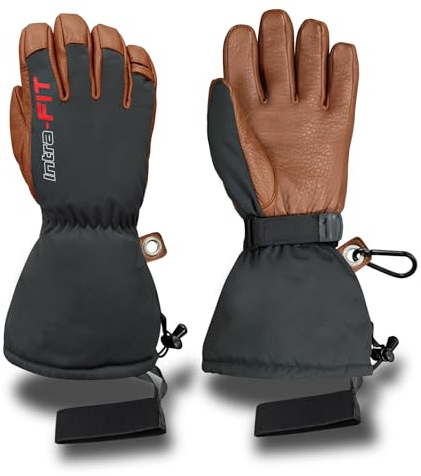 Intra-FIT Winterhandschuhe -15℃ Skihandschuhe 100% Rehleder Warme 360° Wasserdicht Handschuhe,Winddicht Fahrradhandschuhe Herren Damen fur Skifahren Wandern Radfahren Motorradfahren