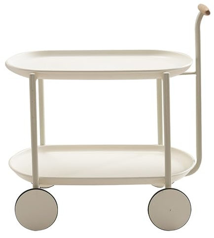 RVUEM 02, Moderner Barwagen, Servierwagen FüR Die Hausbar, Rollwagen Mit 2 Ebenen, Mit RäDern, Beistelltisch FüR Couch Und Sofa, Nachttisch, FüR Wohnzimmer, KüChe, Schlafzimmer, Esszimmer