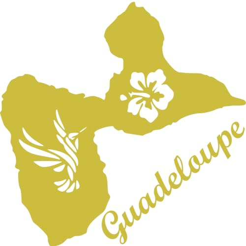 Sticker autocollant guadeloupe voiture, stickers auto gwada, vinyle haute performance pour auto … (or, 8 x 8 cm)