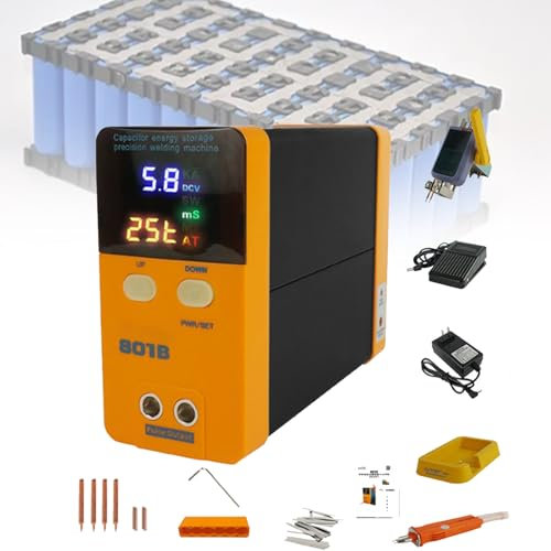 Spdazzleburst Saldatrice a Punti per batterie, saldatrice a Punti a impulsi ad Alta Potenza da 11,6 KW, saldatrice a Punti Automatica a induzione, per la Costruzione di pacchi Batteria al Litio,Black