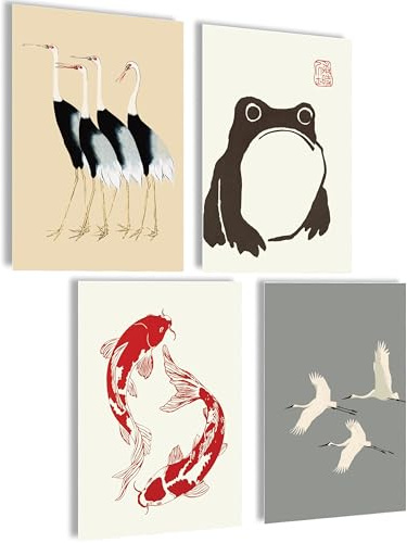 Mojoliving Poster Japonais - Décoration Esthétique - Images d'Anime - Poster de Salon - Cadeau (Animaux)