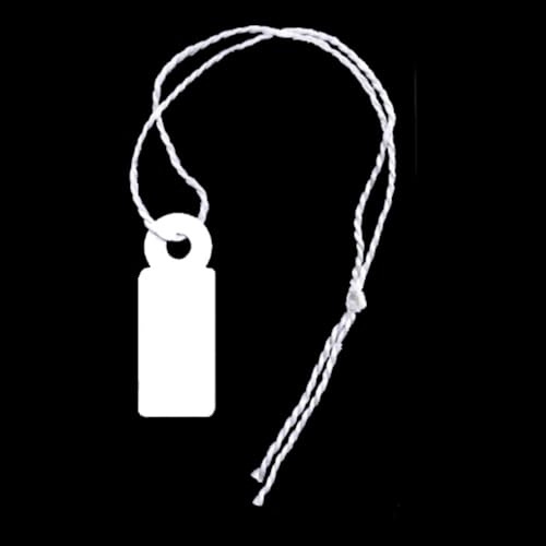 Hängeetiketten mit Faden 9x24 mm weiß blanco 1.000 Stück/Karton Fadenetiketten zu 100 Stück gebündelt