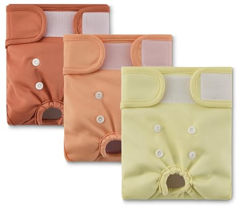 Amazon Basics - Pañales lavables para perros hembra, talla S paquete de 3