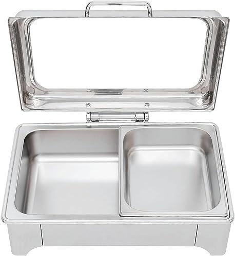 SXYKXYDL Chafing Dish Eléctrico para Buffet, Calentador de Alimentos de Acero Inoxidable, Calentador de Alimentos para Fiestas, Banquetes, Restaurantes, Familias, Chafing Dish de 9L