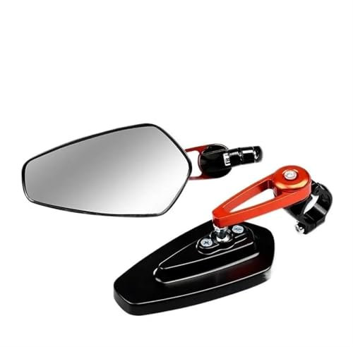 Motorrad Rückspiegel Für MT-07 Für MT-09 Für MT10 FZ1 Für FZS1000 FZ6 FZ6R XJ6 Motorrad-Rückspiegel Lenkerende Lenkerspiegel Rückspiegel Lenkerendenspiegel(Red and Black White)