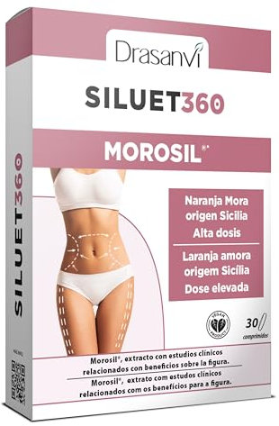 MOROSIL SILUET 360 - Potente Quema Grasa Natural | Naranja Roja de Sicilia | Reducción de Grasa Abdominal y Peso Corporal | Vientre plano | Antioxidante | 30 Comprimidos | Drasanvi