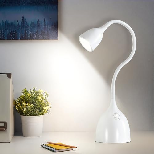 GyroVu LED Desk Lamp for College Dorm, Adjustable Table Lamp Reading Light | Flexible Gooseneck Desk Lamps Eye-Caring Desk Lamp in University Dormitory