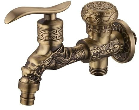 Wall Mounted Faucet Water Tap,Mounted Washbasin Taps,Water Saving Single Lever,Traditional Twin Bathroom Sink,Basin Mixer Tap,Bib Tap for Bathroom & Kitchen