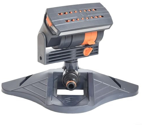 Aspersor oscilador turbo, aspersor oscilante rectangular compacto, aspersor oscilante ajustable, aspersor de césped ajustable para riego preciso con 16 agujeros para una distribución uniforme (A)