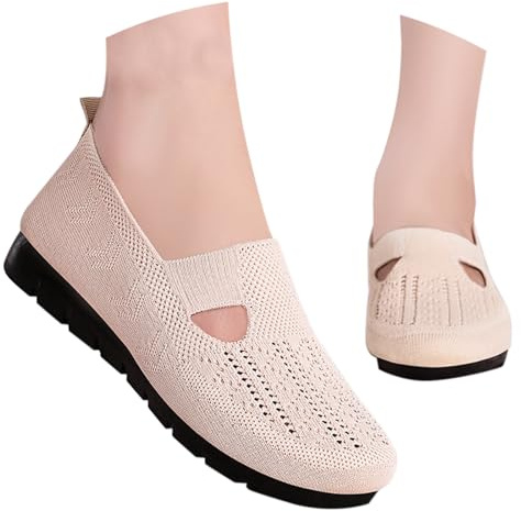 2025 Zapatos Planos Mujer Comodos Vestir Verano Entretiempo Bailarinas Comodas Elegentes Zapatillas Deportivas sin Cordones Suave Transpirables Antideslizante Slip On Calzado Barefoot Casual Caminar