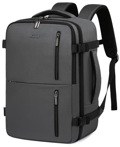 LOVEVOOK Ryanair Handgepäck Rucksack 40x20x25, Reiserucksack Flugzeug Damen Herren, Carry On Luggage Travel Backpack 20l für 14 Zoll Laptop, Grau