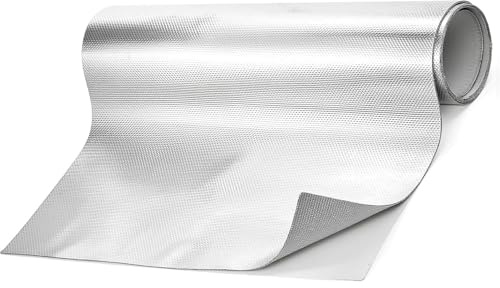 Tappetino protettivo termico alluminato, 60 x 300 cm, autoadesivo | Barriera termica, pellicola isolante per riscaldamento, retro adesivo in alluminio e fibra di vetro per tubo e uso automatico