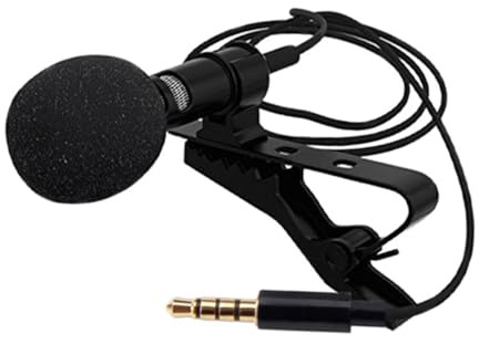 ANDRESLAD Condenser Lavalier Microphone Wired Mic with Cable and Plug Omnidirectional Recording Mic for Phone Laptop DSLR Conference Interviews