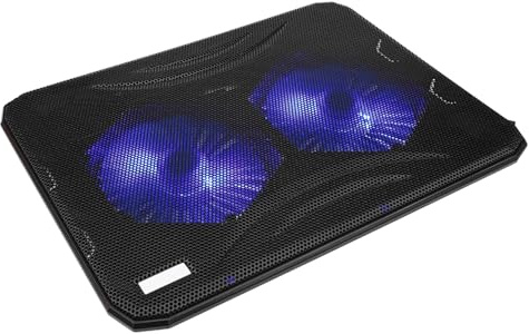 Ultra Thin USB Laptop Cooler Base, Laptop Cooling Pad with 2 Mute Fans, Slim 21MM Design for 17 Inch Notebooks, Ergonomic Cooling Stand with Non Slip Mat and High Gloss Mirror Surf