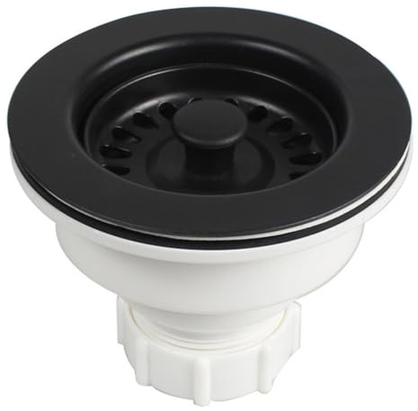 MonoSora Passoire d'évier en plastique de 114 mm, kit de vidage à bride noire pour évier de cuisine standard