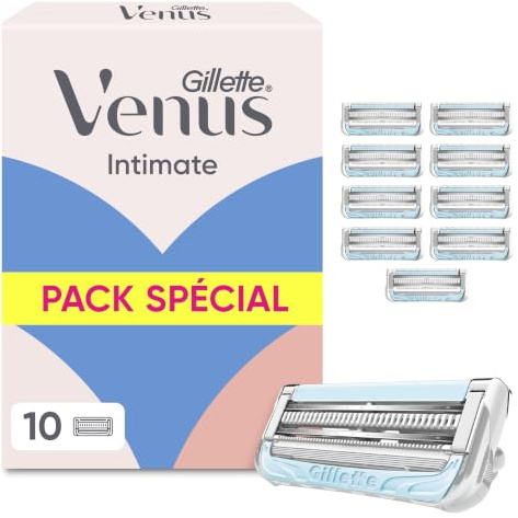 Gillette Venus Pubic Hair & Skin, 10 Razor Blade Refills
