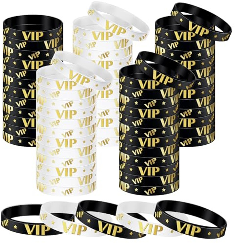 HONTIUS VIP silicone wristbands, 100/50/25PCS VIP Rubber Wristbands Blank Wrist Bands Universal Wristband Set for Women Men Adult Sport Party