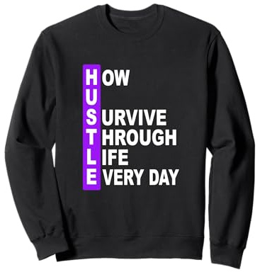 Color Morado H.U.S.T.L.E. Gráfico Morado Sudadera