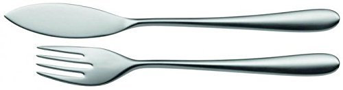 WMF Avance Fischbesteck 2 teilig, Fischset für 1 Person, Fischgabel, Fischmesser, Cromargan protect Edelstahl mattiert, kratzbeständig