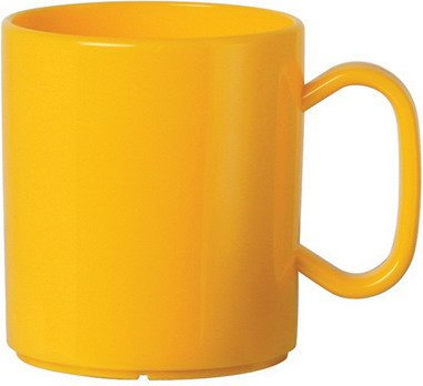 5x Waca Henkelbecher FUN 325ml gelb Pappbecher, Kaffeetasse