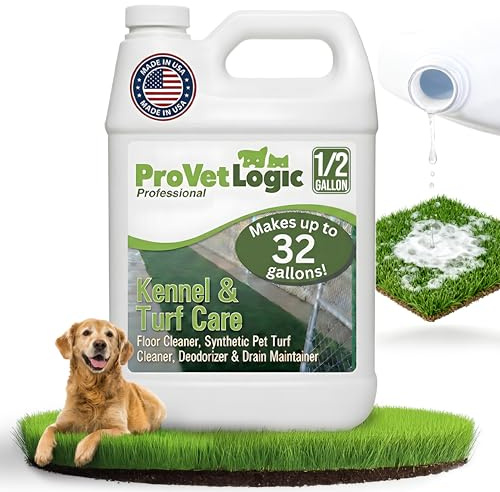 ProVetLogic Kennel Care, limpiador de suelos para mascotas, limpiador de césped sintético para mascotas, desodorante y mantenedor de drenaje, concentrado, 64 onzas ProVetLogic