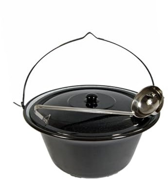 Set Gulaschkessel Gulaschtopf Hordentopf 14 L Emaille + Deckel + Gratis Schöpfkelle