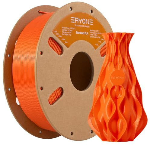 ERYONE PLA Filament 1.75 mm, 3D Drucker Filament PLA, Maßgenauigkeit +/- 0,03 mm 1 kg/Spule, Orange