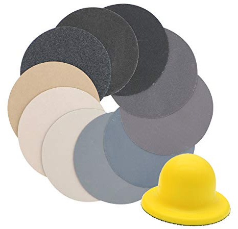VIBRATITE 40 fogli di carta vetrata a secco a umido, grana fine, grana da 80 a 7000, con manico in spugna, dischi abrasivi per cartongesso, per levigatura di legno, metallo e lucidatura