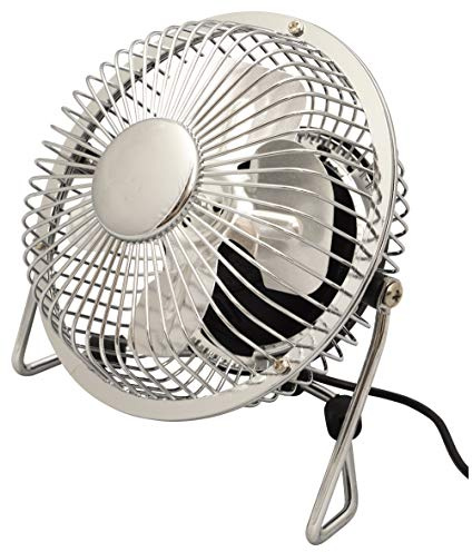 Schallen Mini Portable USB Powered Desktop Office Computer, PC, Mac, Laptop Cooling Desk Table Fan (Chrome)