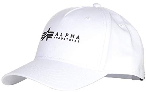 Alpha Industries Herren Cap Unisex Basecap Baseballkappe, Weiß, Einheitsgröße EU