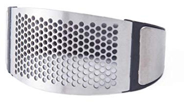 Garlic Press Rocker - Stainless Steel Garlic Mincer Crusher and Peeler Kitchen Gadget Supplies