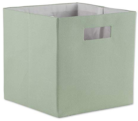 DII - Cubo portaoggetti pieghevole in poliestere, solido, leggero e resistente, quadrato piccolo, 28 x 28 x 28 cm, verde menta