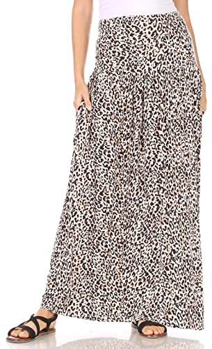 Simlu Faldas largas para mujer, longitud hasta el tobillo, falda larga casual de cintura alta, falda larga de talla grande y regular