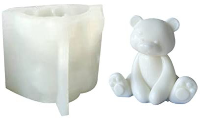 Moulle en Silicone Ourson 3D,moule à bougies d'arômes DIY de démoulage facile Moule en silicone de Bougie de Animaux,Moule en Résine Époxy Ours Bricolage pour Artisanat de bricolage (02)